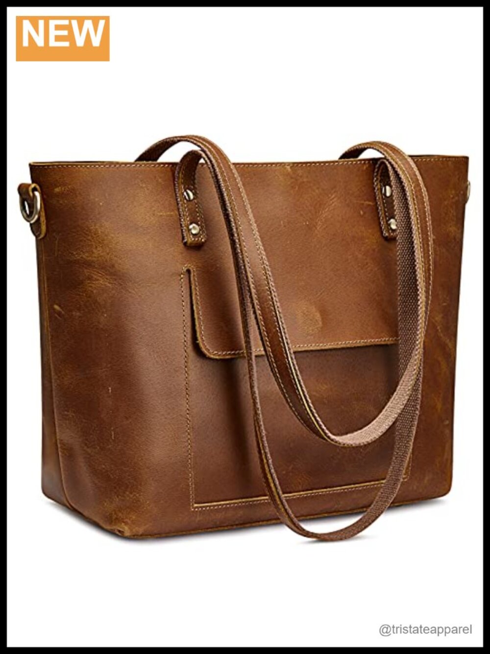 Genuine Leather Tote Bag for Women Crossbody Shoulder Handbag Fits 14" Laptop